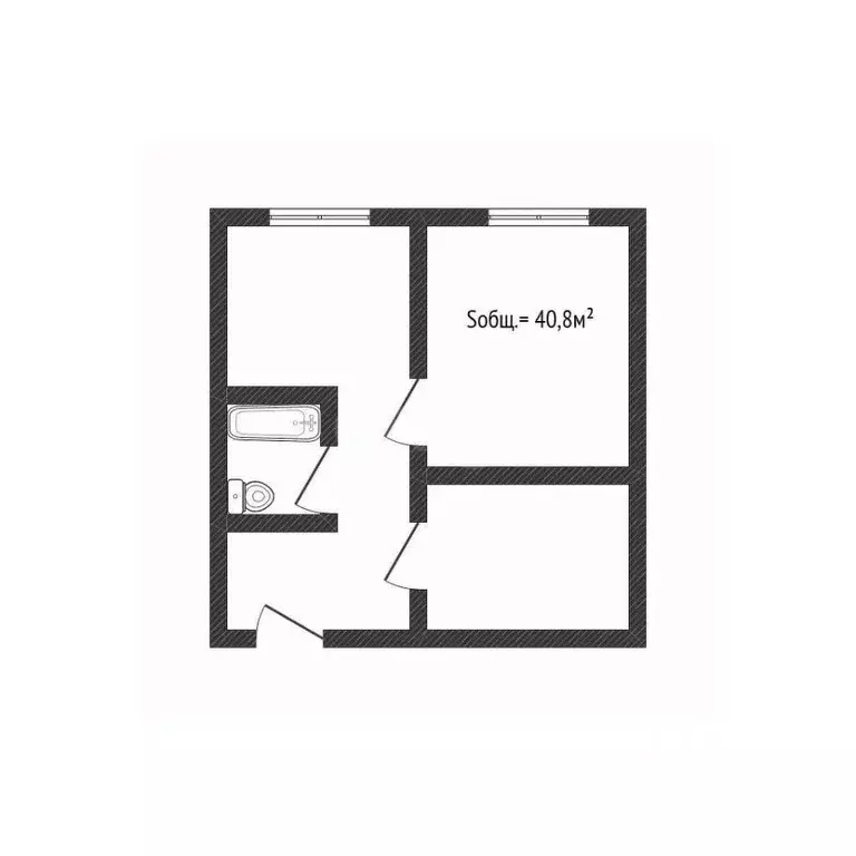 2-к кв. Брянская область, Жуковка ул. Некрасова, 35 (40.8 м) - Фото 2