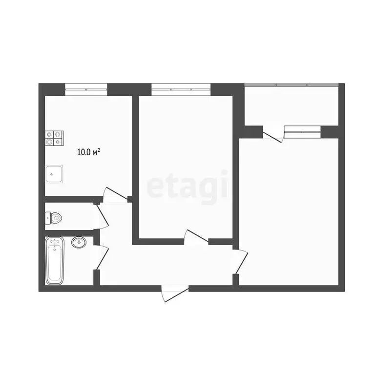 2-комнатная квартира: Тюмень, улица Домостроителей, 16 (51.3 м) - Фото 0