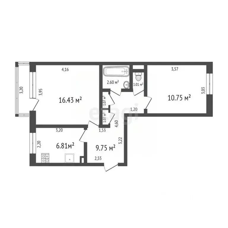 2-к кв. Ульяновская область, Ульяновск ул. Металлистов, 21 (48.6 м) - Фото 0