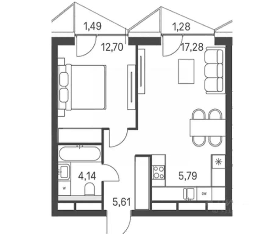 1-к кв. Москва проезд 3-й Красногорский, 5 (46.35 м) - Фото 1