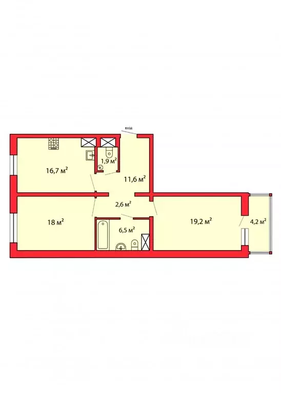 2-к кв. Санкт-Петербург Яхтенная ул., 3к1 (73.7 м) - Фото 1