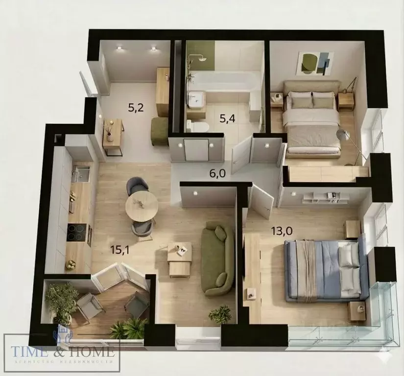 2-к кв. Свердловская область, Екатеринбург ул. Студенческая, 1 (54.9 ... - Фото 2