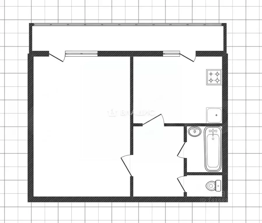 1-к кв. Белгородская область, Белгород ул. Шаландина, 25 (35.1 м) - Фото 2