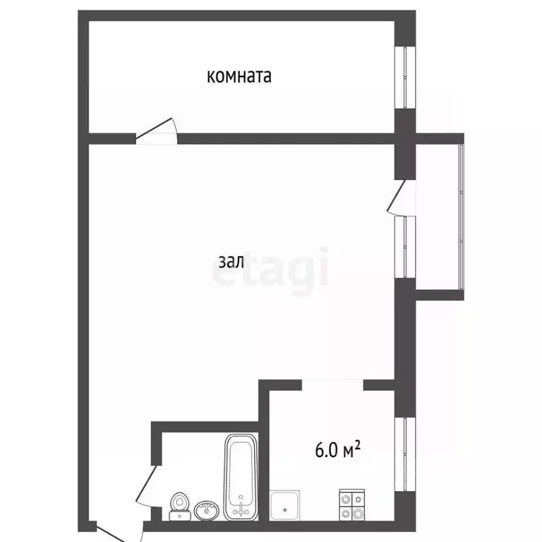 2-к кв. Ставропольский край, Ессентуки ул. Пушкина (46.0 м) - Фото 2