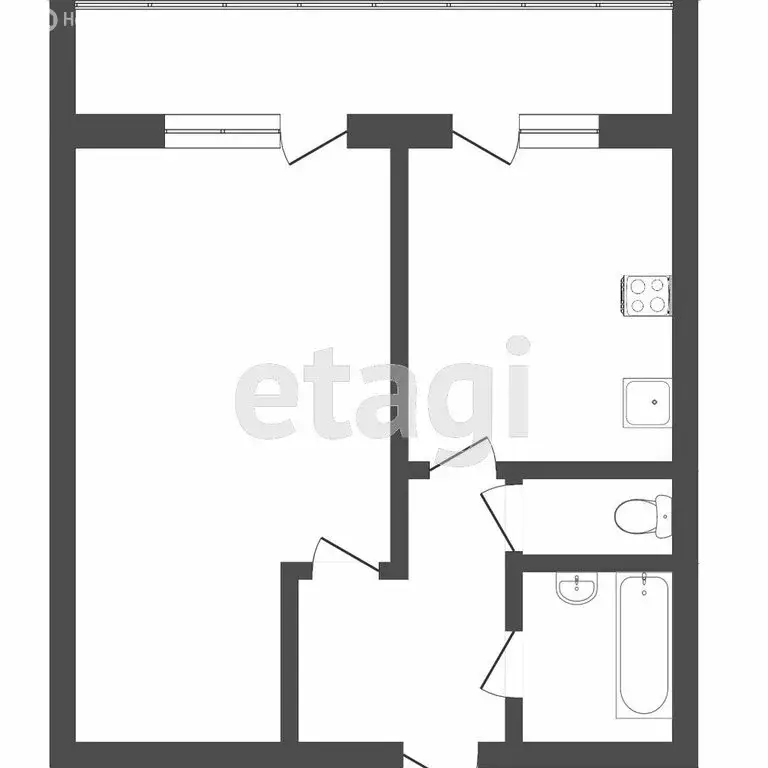 1-комнатная квартира: Томск, улица Суворова, 12 (36 м) - Фото 1