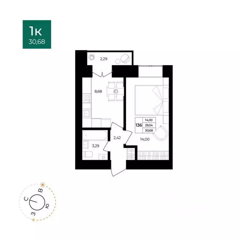 1-к кв. Ярославская область, Ярославль Северный жилрайон, 15-й мкр, ... - Фото 0