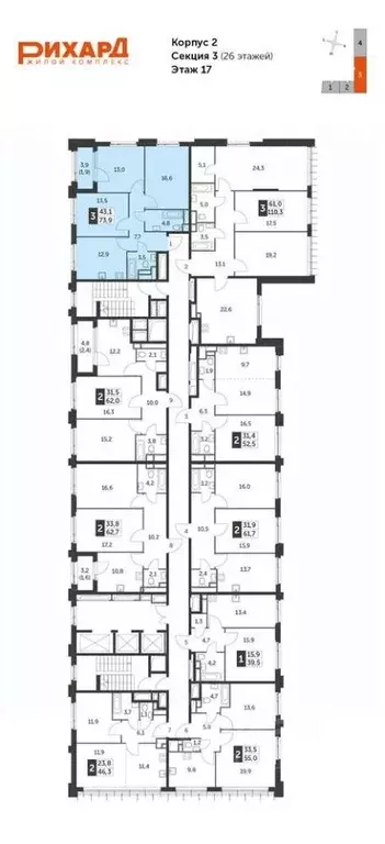3-к кв. Москва ул. Зорге, 9к2 (74.6 м) - Фото 0