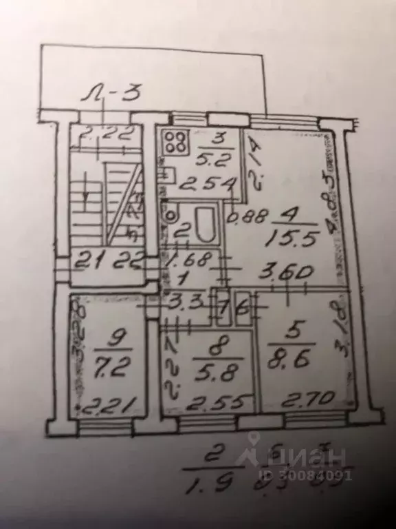 4-к кв. Санкт-Петербург бул. Новаторов, 14 (48.5 м) - Фото 2