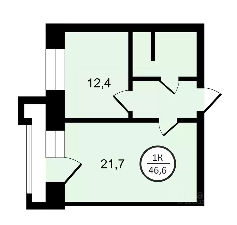 1-к кв. Владимирская область, Владимир ул. Горького, 79А (46.6 м) - Фото 1