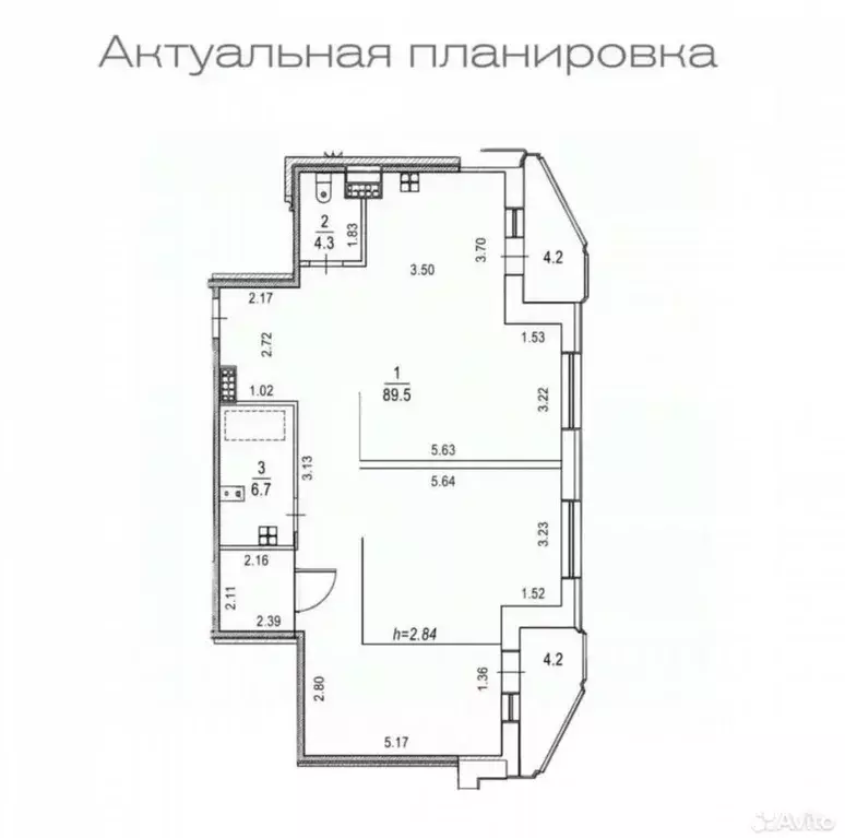 3-к кв. Санкт-Петербург Выборгское ш., 17к2 (99.2 м) - Фото 2