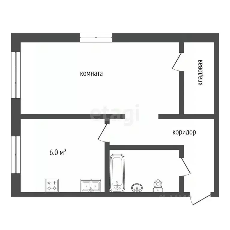 1-к кв. Московская область, Подольск Южный проезд, 9 (31.7 м) - Фото 1