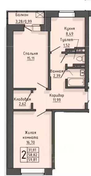 2-к кв. Белгородская область, Старый Оскол Центральный мкр, Оскол Сити ... - Фото 0