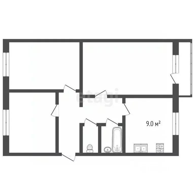 3-к кв. Забайкальский край, Чита Белорусская ул., 44 (68.4 м) - Фото 1
