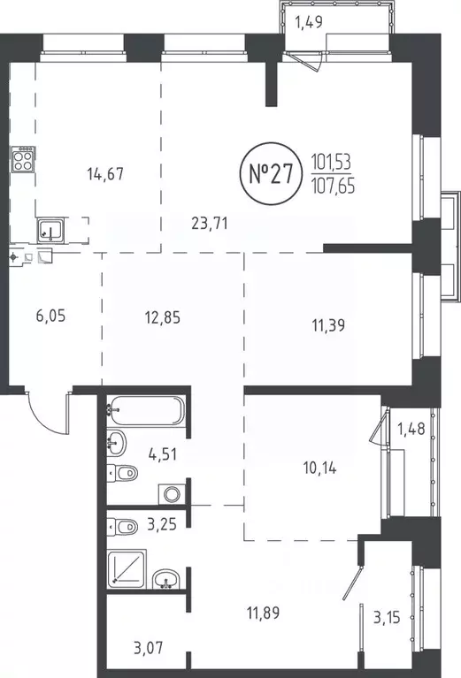 4-к кв. Иркутская область, Иркутск ул. Эдуара Дьяконова, 6 (107.28 м) - Фото 0