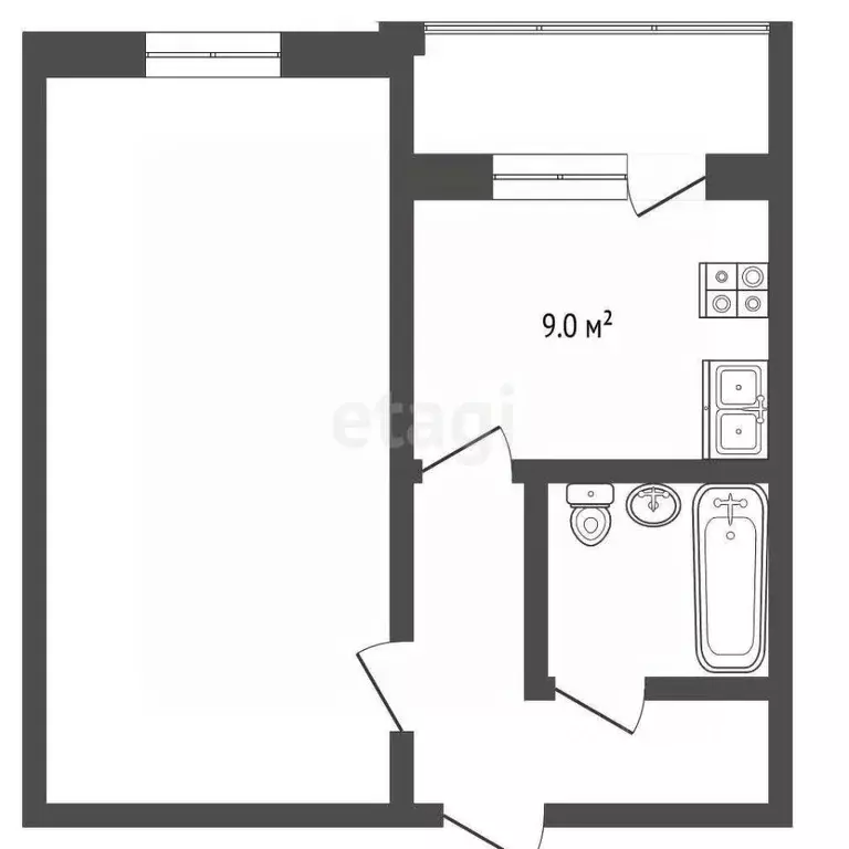 1-к кв. Ямало-Ненецкий АО, Муравленко ул. 70 лет Октября, 37 (37.5 м) - Фото 1