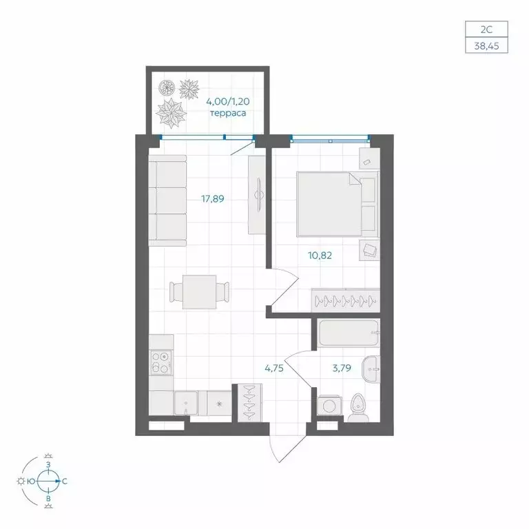 1-комнатная квартира: Челябинский городской округ, посёлок ... - Фото 2