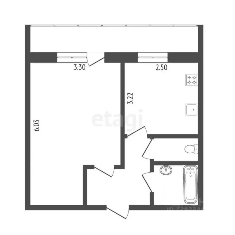 1-к кв. Тюменская область, Тюмень Сосьвинская ул., 47 (34.6 м) - Фото 2