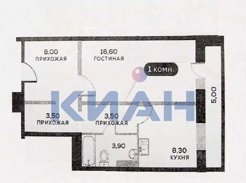 1-к кв. Красноярский край, Красноярск Вербная ул. (48.8 м) - Фото 1