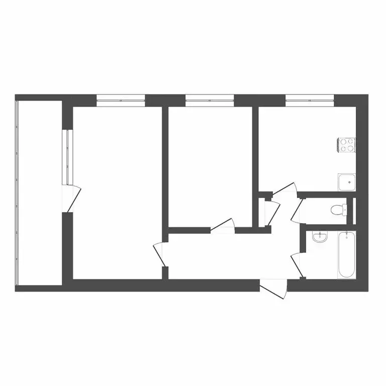 2-комнатная квартира: Тюмень, улица Республики, 221 (51.6 м) - Фото 1