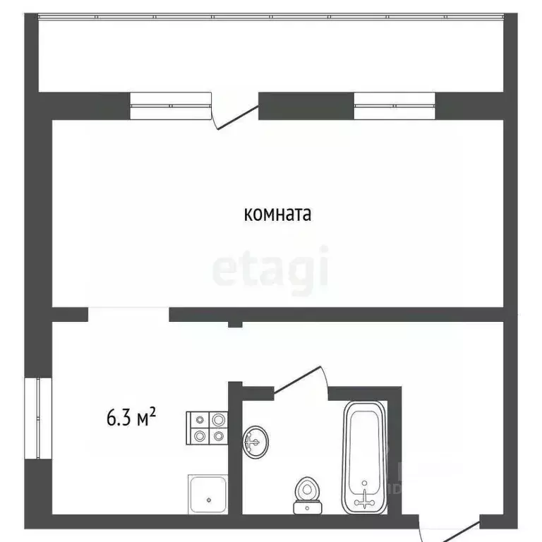 1-к кв. Ярославская область, Рыбинск ул. Плеханова, 35 (35.3 м) - Фото 2