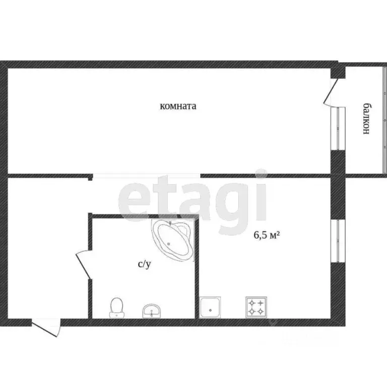 1-к кв. Костромская область, Кострома Никитская ул., 104 (31.2 м) - Фото 2