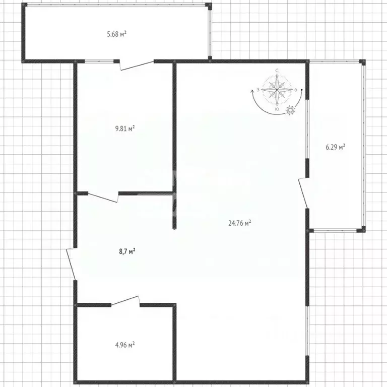 2-к кв. Липецкая область, Липецк Нижняя Логовая ул., 11 (60.19 м) - Фото 2