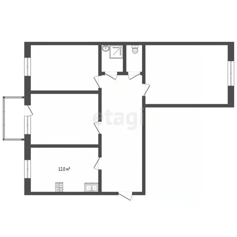 3-к кв. Камчатский край, Елизово ул. Ленина, 42 (62.8 м) - Фото 2