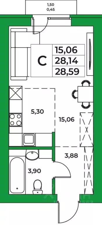1-к кв. Башкортостан, Уфимский район, Зубовский сельсовет, с. Зубово ... - Фото 1