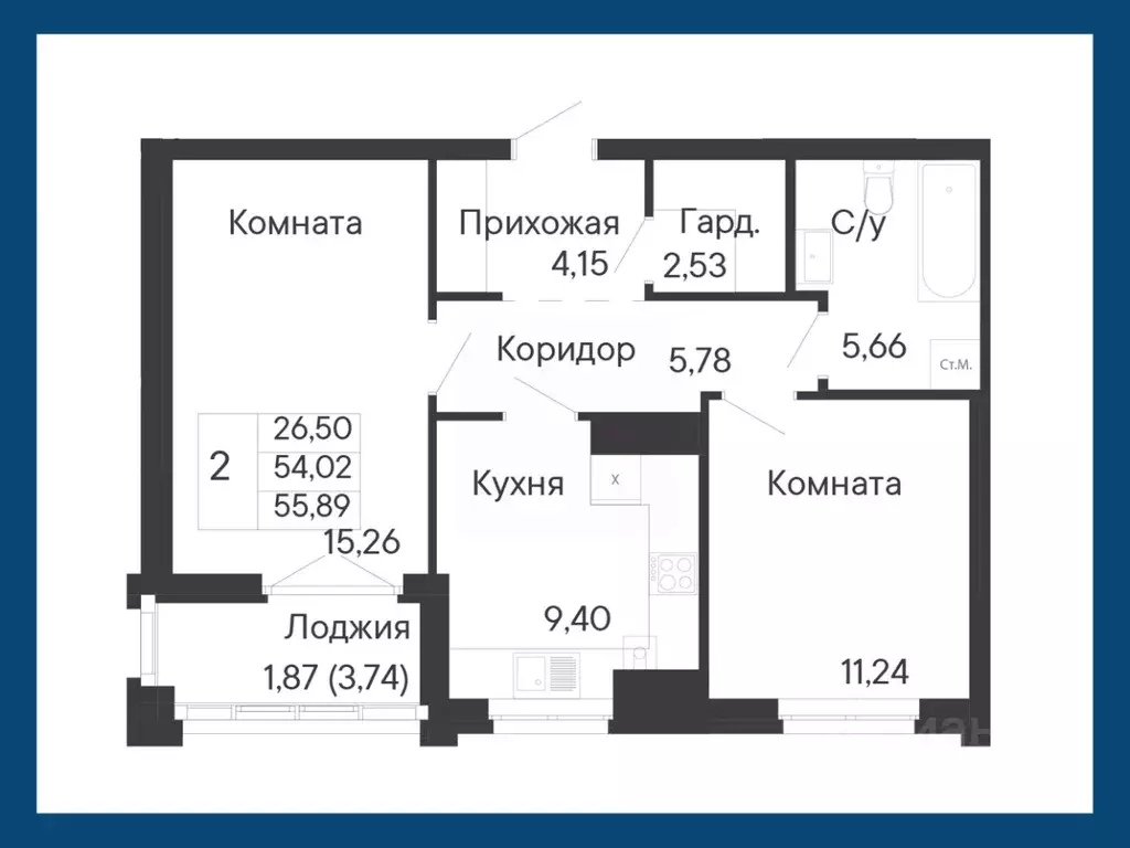 2-к кв. Ростовская область, Ростов-на-Дону Ривьера жилой квартал,  ... - Фото 0