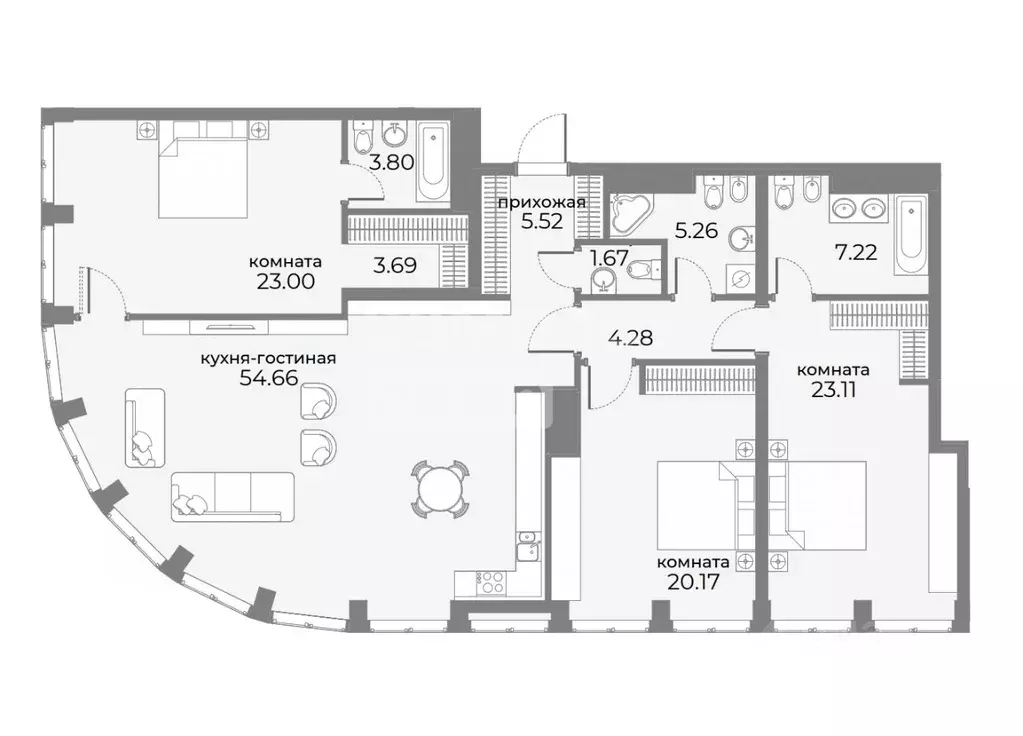 4-к кв. Москва Дружинниковская ул., 15А (155.4 м) - Фото 2