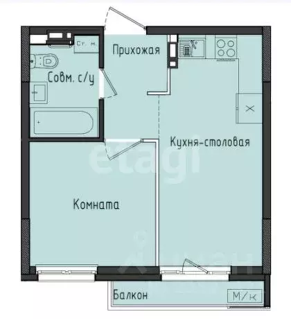 1-к кв. Удмуртия, Завьяловский район, с. Первомайский ул. Строителя ... - Фото 2