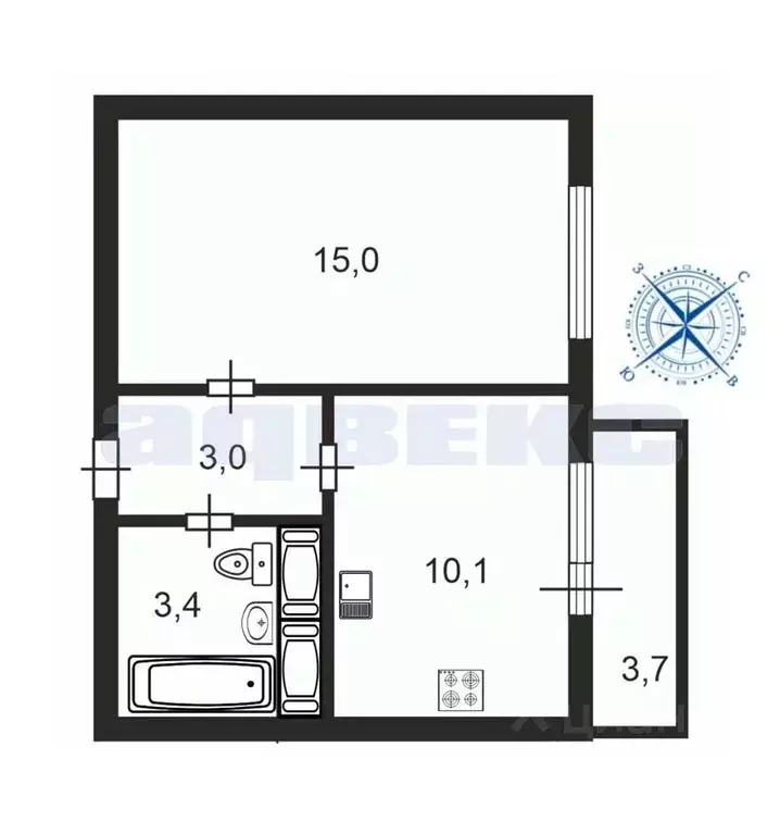 1-к кв. Санкт-Петербург Комендантский просп., 62 (31.5 м) - Фото 2