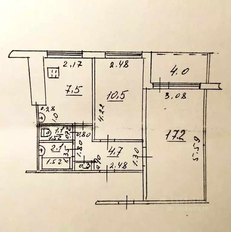 2-к кв. Самарская область, Самара Клиническая ул., 32 (43.4 м) - Фото 2