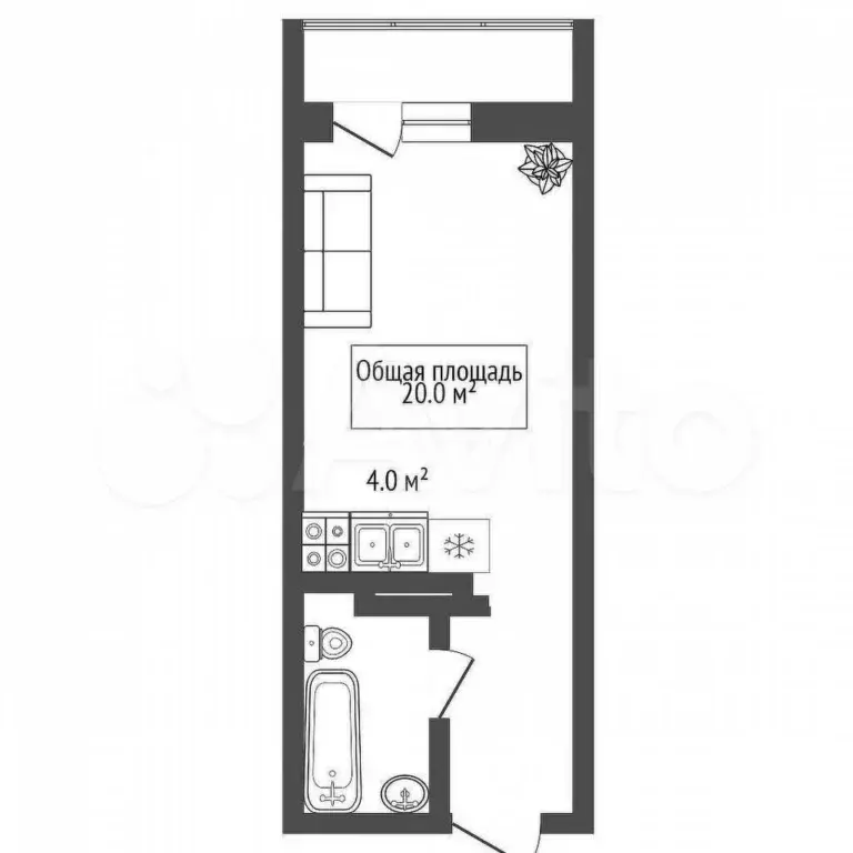 Квартира-студия, 20 м, 10/17 эт. - Фото 0