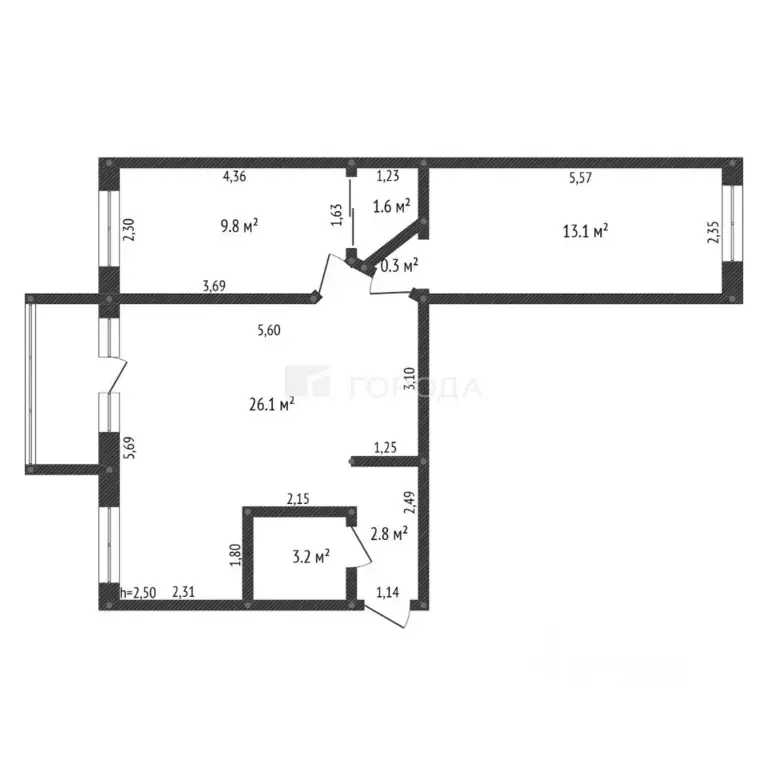 3-к кв. Алтайский край, Барнаул Советская ул., 5 (57.0 м) - Фото 2