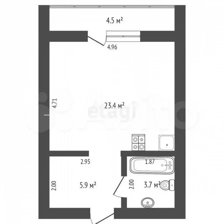 Квартира-студия, 31,9 м, 10/16 эт. - Фото 0