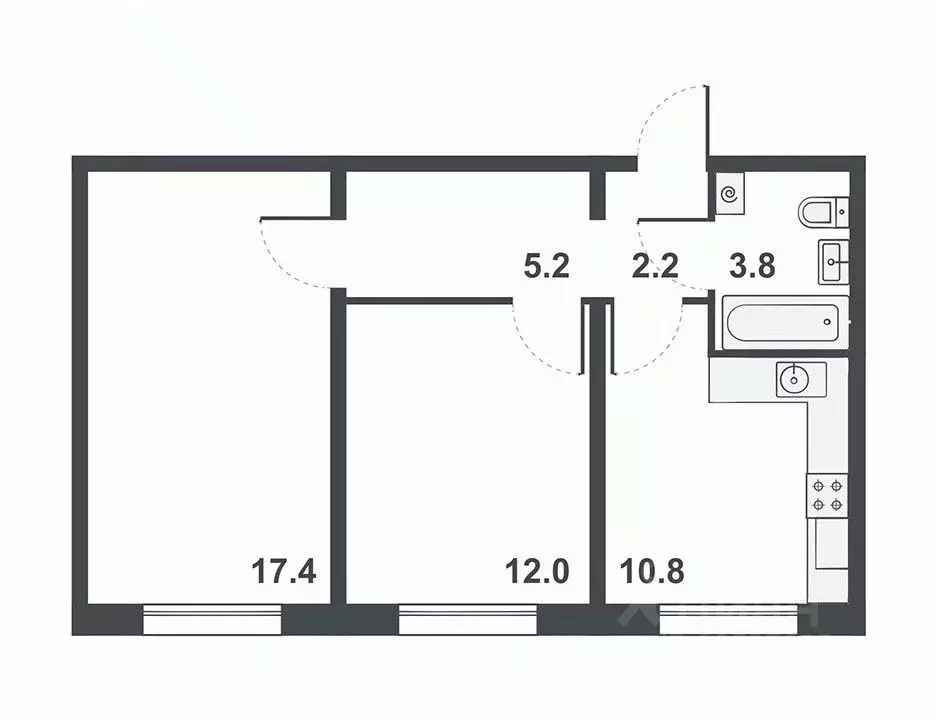 2-к кв. Кировская область, Киров бул. Прибрежный, 6 (51.4 м) - Фото 0