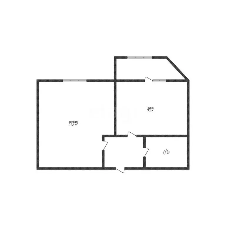 1-комнатная квартира: посёлок Берёзовый, 2-я Целиноградская улица, 24 ... - Фото 1
