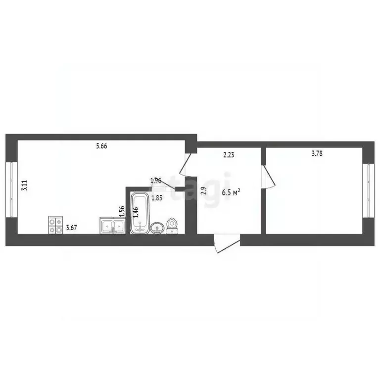 1-к кв. Мордовия, Саранск ул. Горная, 25 (33.2 м) - Фото 2