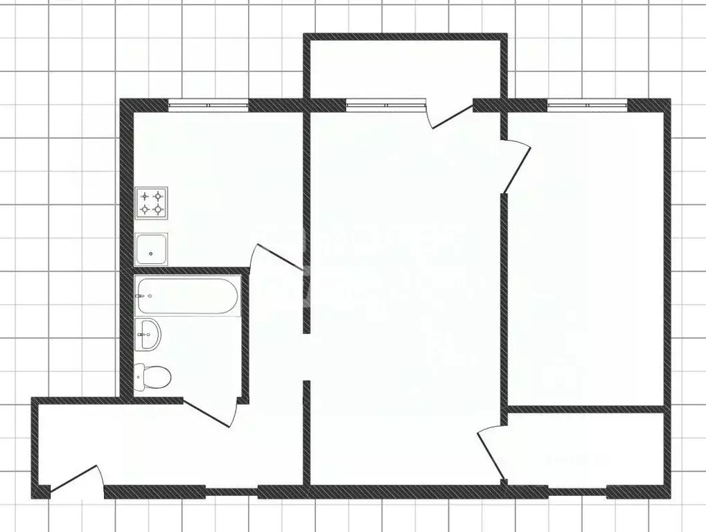 2-к кв. Липецкая область, Липецк просп. Мира, 2 (44.0 м) - Фото 1