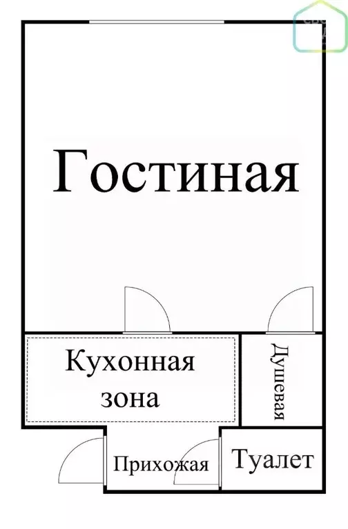 Студия Рязанская область, Рязань Старореченская ул., 15к1 (19.2 м) - Фото 1