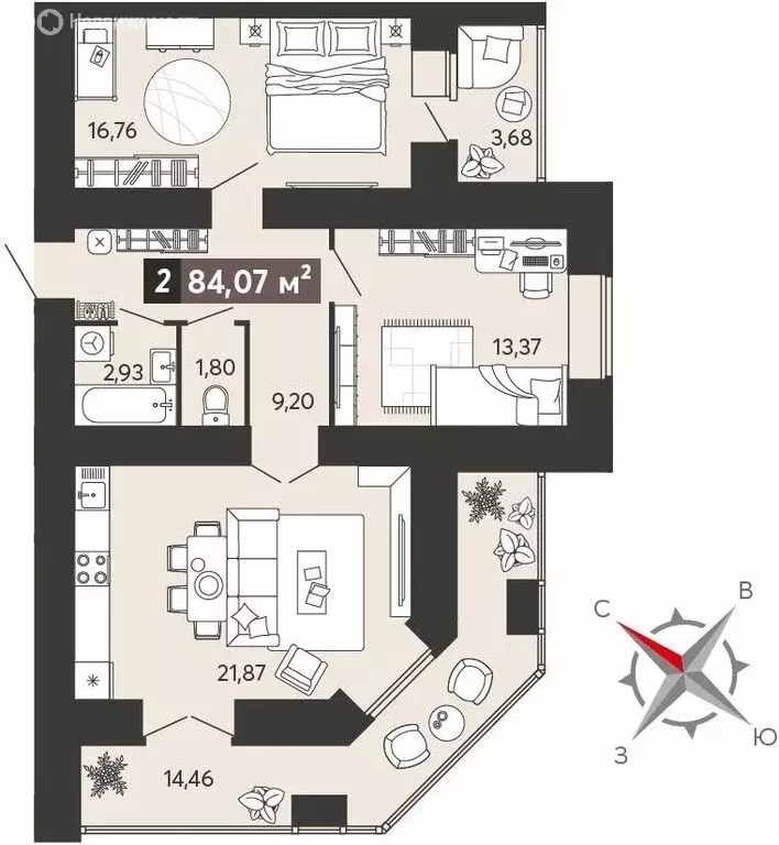 2-комнатная квартира: Пенза, улица 8 Марта, 31к5 (75 м) - Фото 0