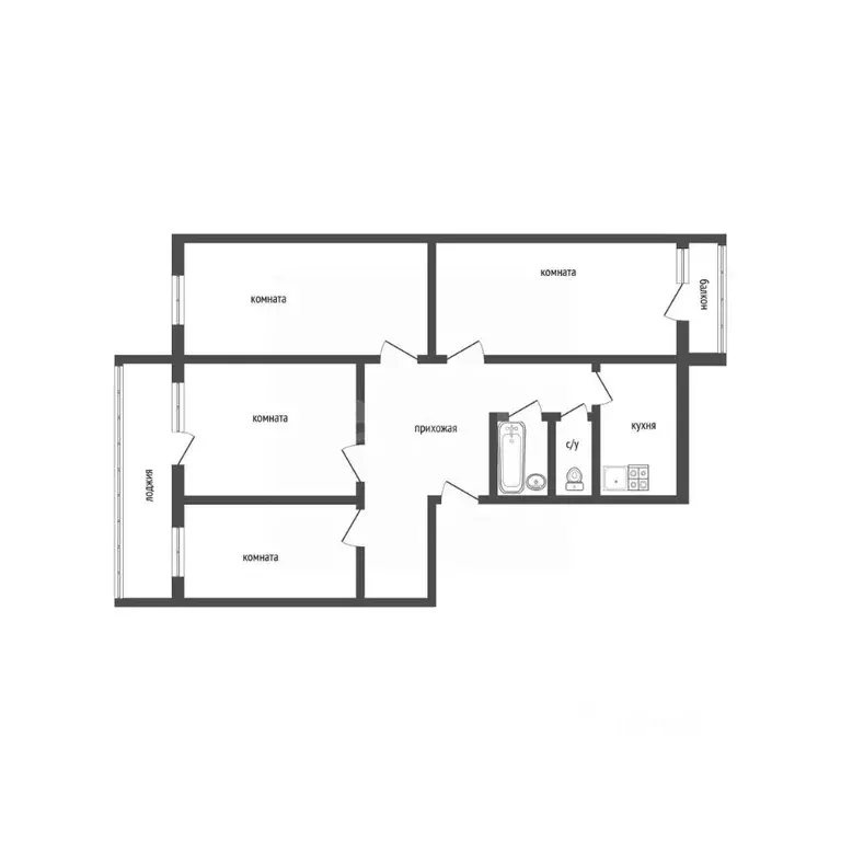4-к кв. Курганская область, Курган ул. Урицкого, 13 (76.6 м) - Фото 2