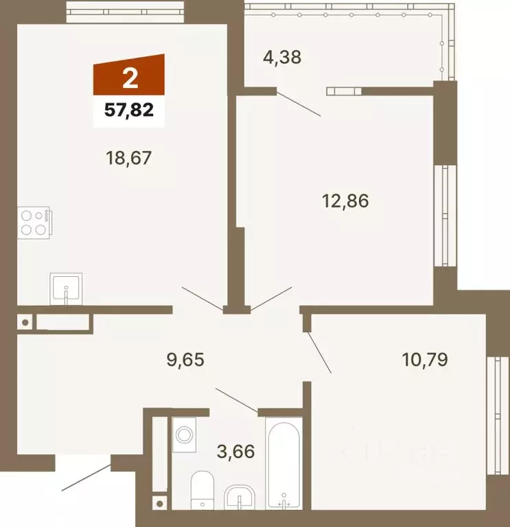 2-к кв. Свердловская область, Екатеринбург ул. Волгоградская, 197к2 ... - Фото 0