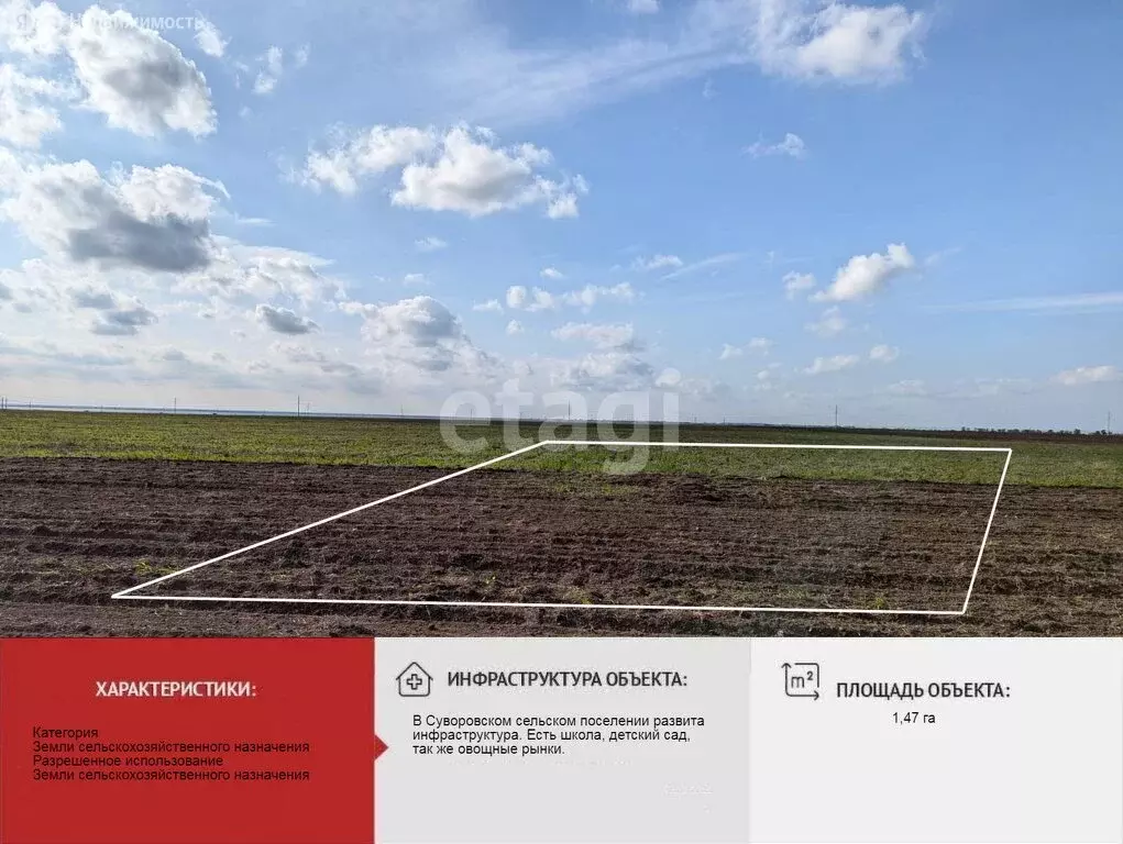 Участок в Сакский район, село Суворовское (147.55 м) - Фото 1