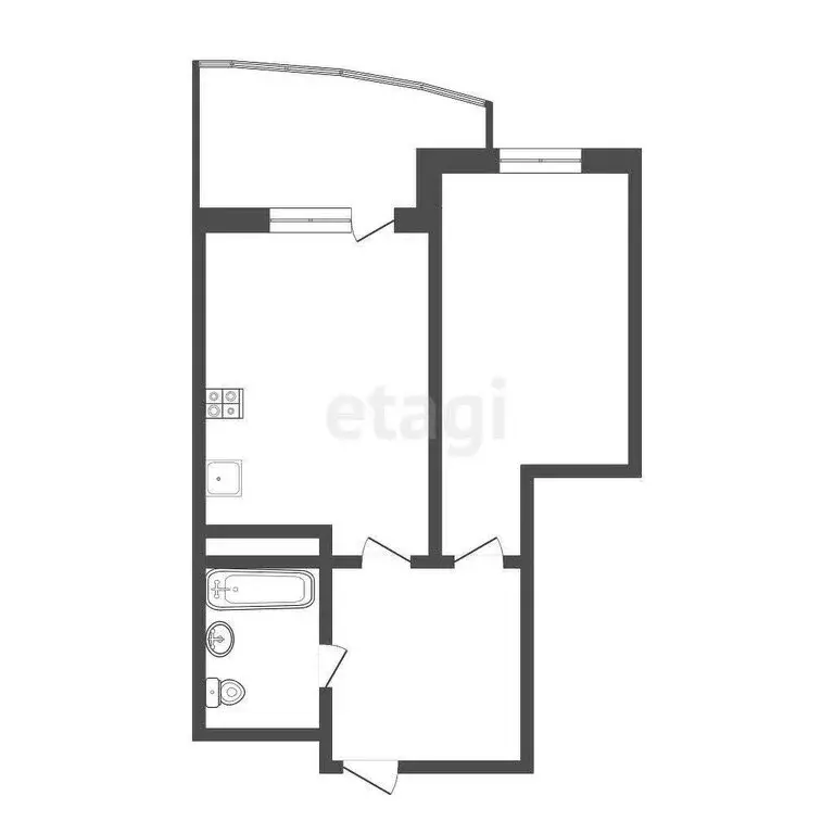 1-комнатная квартира: Тюмень, улица Михаила Сперанского, 17 (42.6 м) - Фото 0
