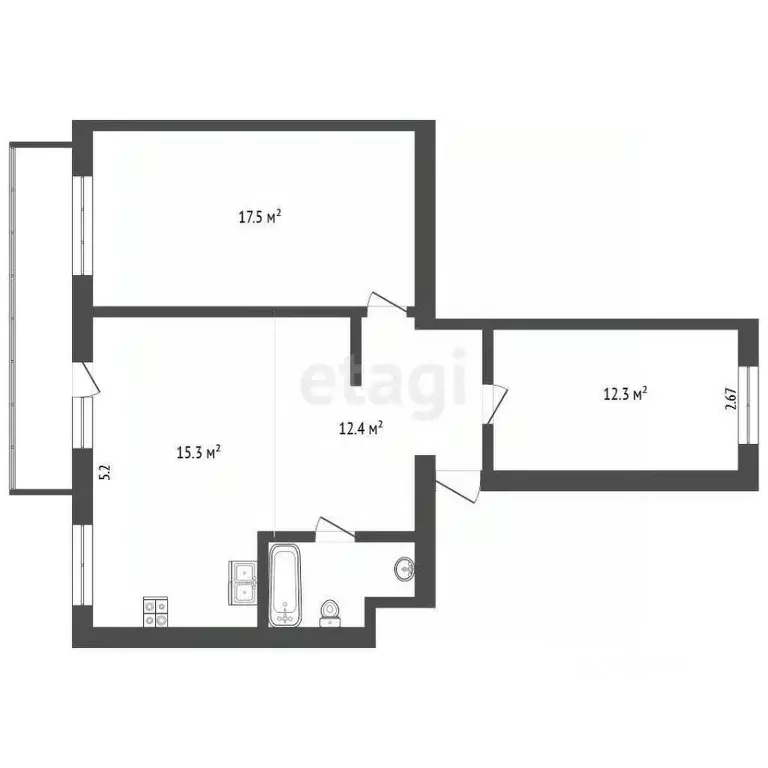 3-к кв. Крым, Симферополь ул. 1-й Конной армии (65.0 м) - Фото 0
