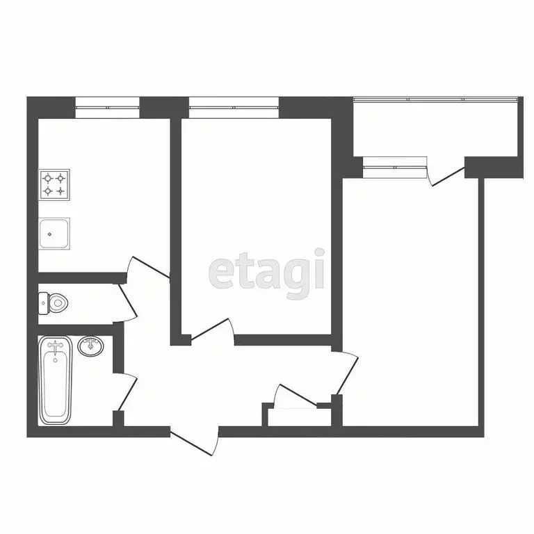 2-комнатная квартира: Тюмень, Ямская улица, 94 (48.5 м) - Фото 1