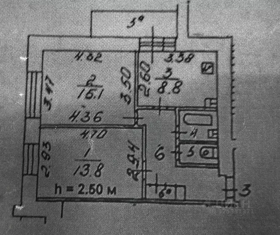 2-к кв. Москва Федеративный просп., 21К2 (49.7 м) - Фото 2