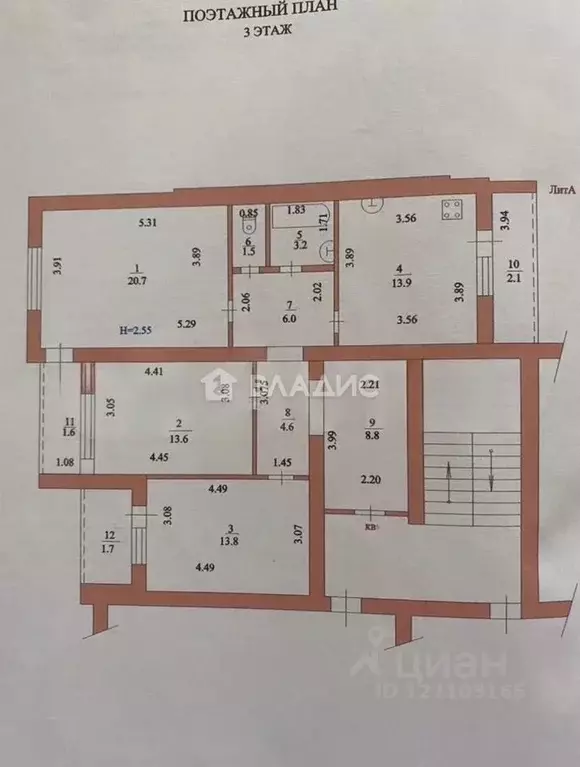 3-к кв. Краснодарский край, Ейск Красная ул., 43/7 (86.0 м) - Фото 2